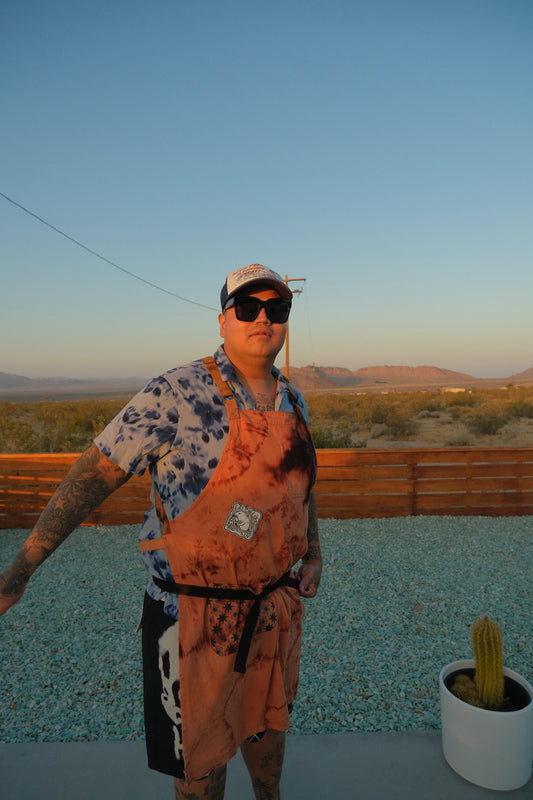 "LIVE FROM THE GUTTER" THE WHOLE BASQUE CHEESECAKE HAND BLEACHED APRON