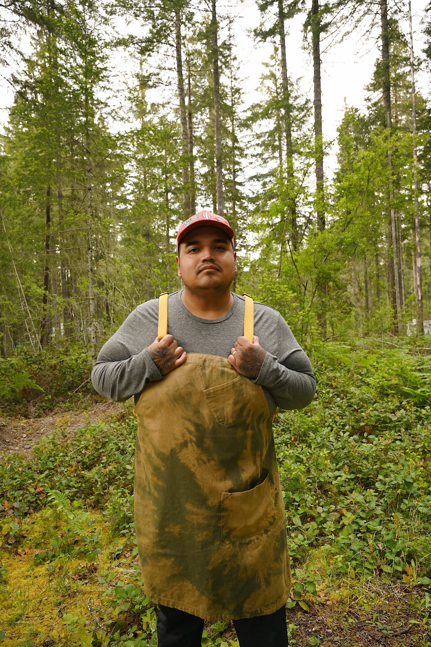 "LIVE FROM THE GUTTER" BLEACHED OLIVE APRON