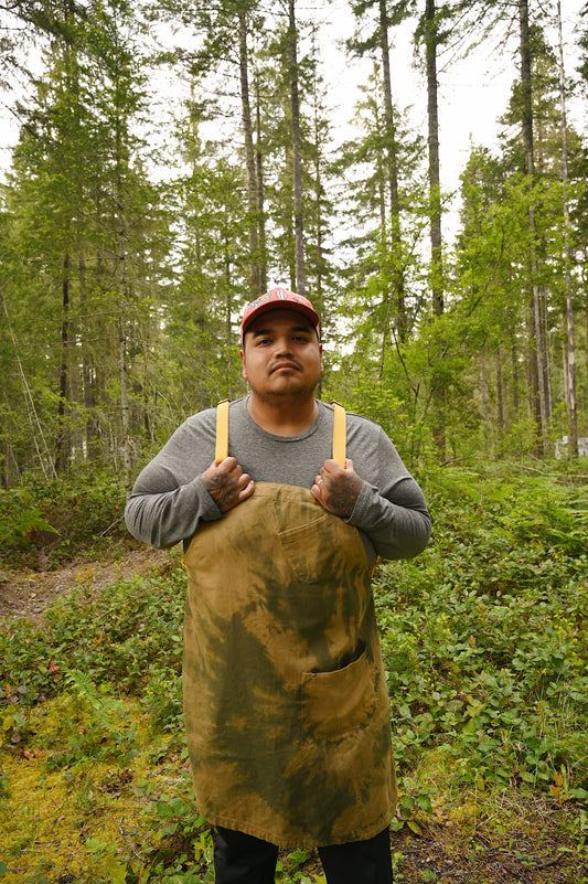 "LIVE FROM THE GUTTER" BLEACHED OLIVE APRON